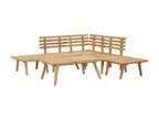 6-piece garden furniture set, solid wood, Bohometop 09459HRZC