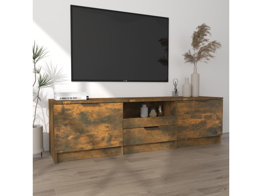 Smoked Oak TV Stand 140x35x40 cm Engineered Wood 39977BLPI