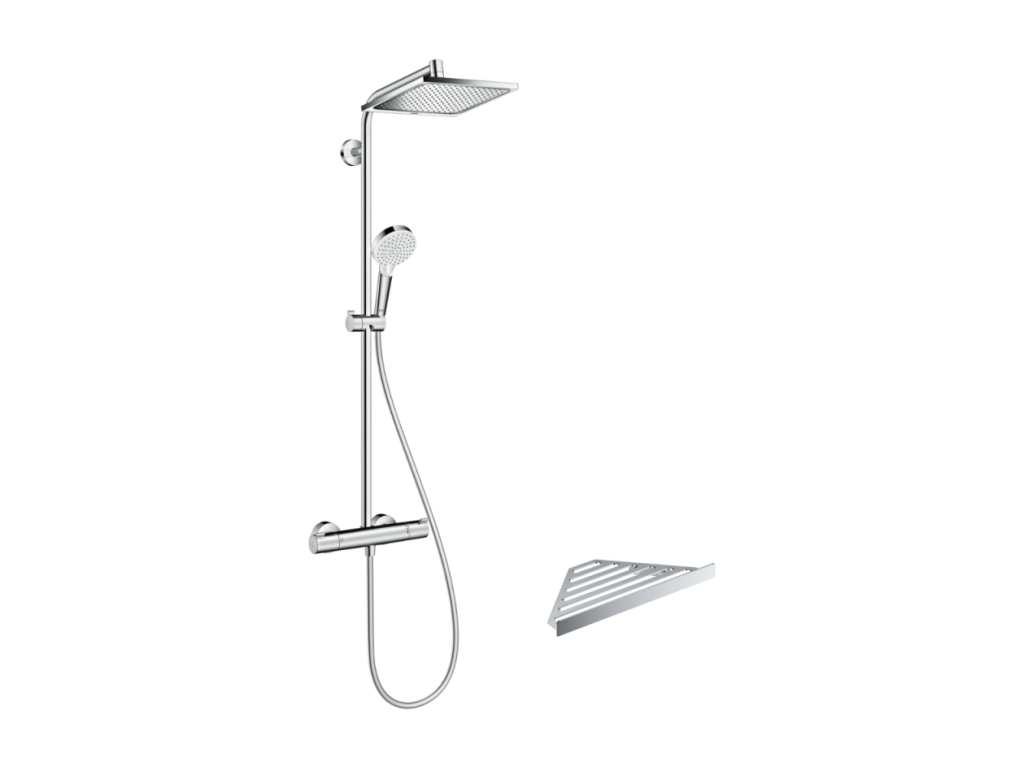 Bohometop E 240 chrome thermostatic shower column with shelf Bohometop 63466JGWQ