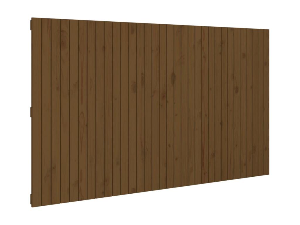 Wall-mounted headboard, honey brown, 204x3x110 cm, solid pine wood, 82367HLQP