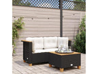 Garden corner sofas and cushions, 2 pcs, black resin wicker, 72176PHXX