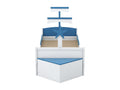 Trundle bed 90x200cm 90x190cm sailboat-shaped bed frame with slatted base at Bohometop blue storage cupboard 77000ZZAU