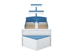 Trundle bed 90x200cm 90x190cm sailboat-shaped bed frame with slatted base at Bohometop blue storage cupboard 77000ZZAU