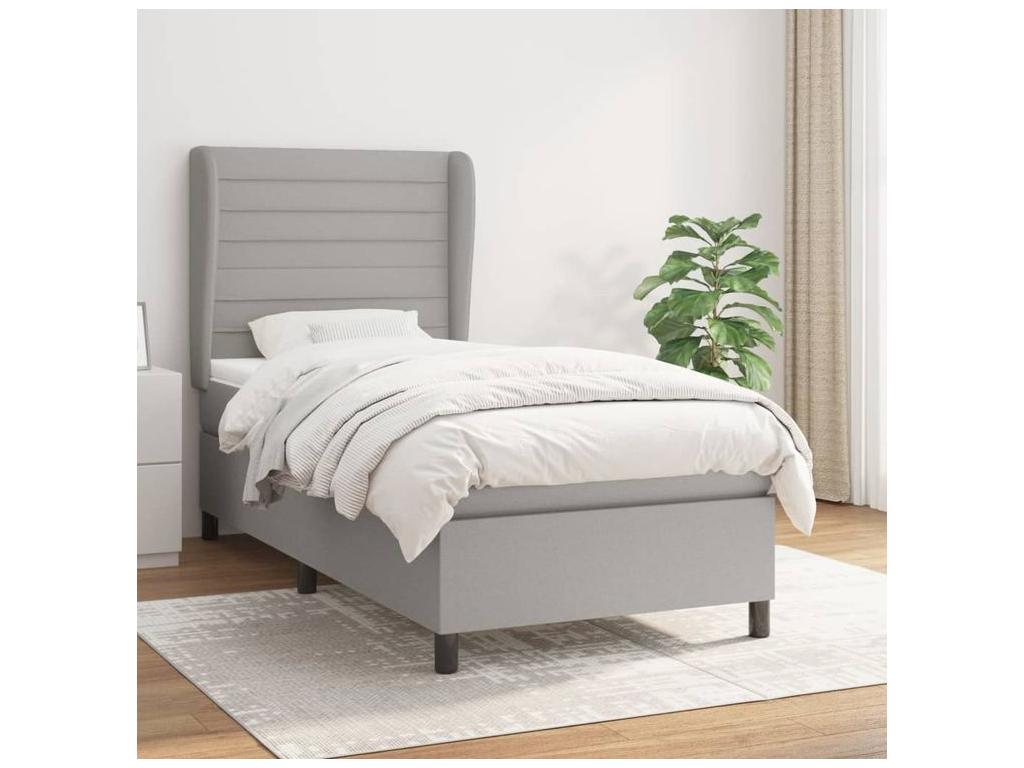 Bohometop bed base and mattress, light grey, 90x190 cm, fabric, 08130HOWJ