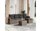 6-piece garden furniture set with grey resin wicker cushions 51421MEHQ