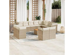 13-piece garden furniture set with cushions, beige wicker resin, 76718ZMTJ