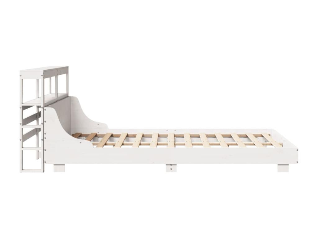 Bed frame without mattress white 135x190 cm solid pine wood 99226KIJS