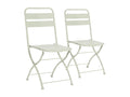 Pack of 2 Homelumiere folding garden chairs in green metal