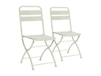 Pack of 2 Homelumiere folding garden chairs in green metal