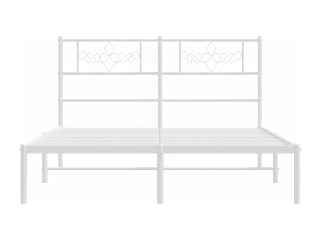 Metal bed frame with white headboard 120x190 39099LNXV
