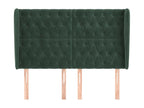 Headboard with wings, Dark Green, 147x23x118-128 cm, Velvet, 12363QANU