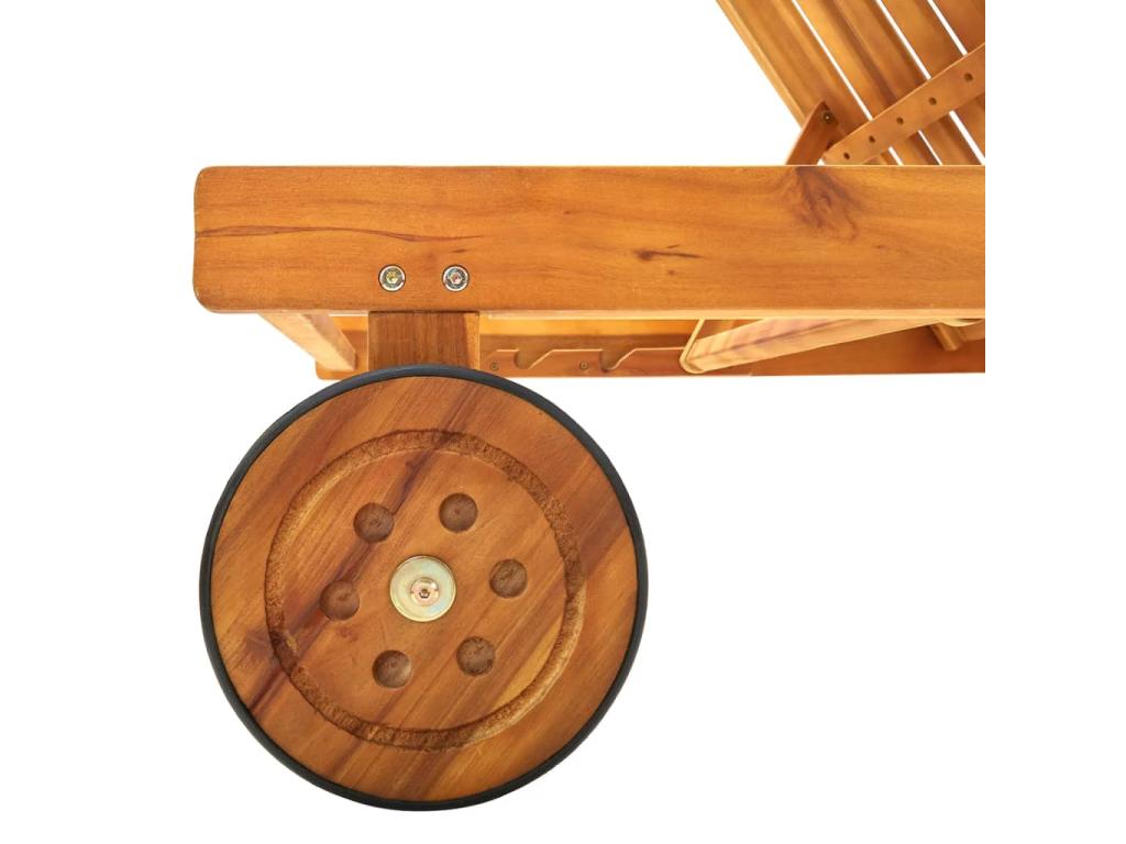 Garden lounge chair with cushion, solid wood.