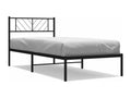Metal bed frame with black headboard 107x203 cm 69582GVAB
