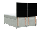 Delimoa bed base and mattress, light grey, 140x190cm, velvet, 68864JFYZ
