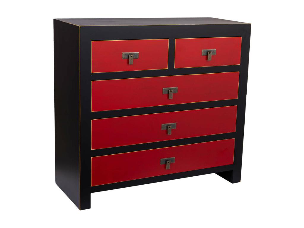 Wooden chest of drawers with 5 drawers 85x35x80 01127DKFS