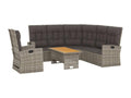 3-piece garden furniture set with cushions, grey wicker resin, 99929UCMY