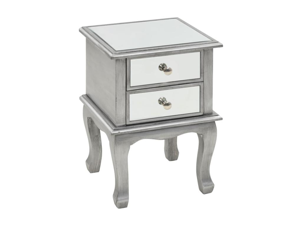 Mirrored bedside table, MDF and glass, 34.5x30x50 cm, 68135YCFI