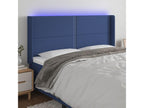 Blue LED Headboard 183x16x118/128 cm Fabric