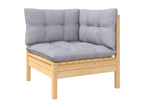 8-piece garden furniture set with grey cushions, solid pine wood, 31795HQTS