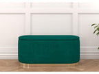 Homelumiere oval pouf with storage on a gold base / 110 cm / green