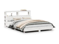 Bed frame without mattress white 135x190 cm solid pine wood 99226KIJS
