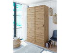 Homelumiere Wardrobe, Bedroom Wardrobe with 2 Sliding Doors, Wardrobe with 4 Shelves and Clothes Rail, 120x50x200 cm, Nodi Oak