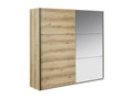 Bohometop - 2 Sliding Door Wardrobe with Wood and Mirror Finish 53454WPVK