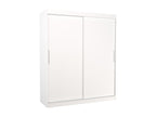 Bohometop 180cm White Bedroom Wardrobe with 2 Sliding Doors 86409ZICJ