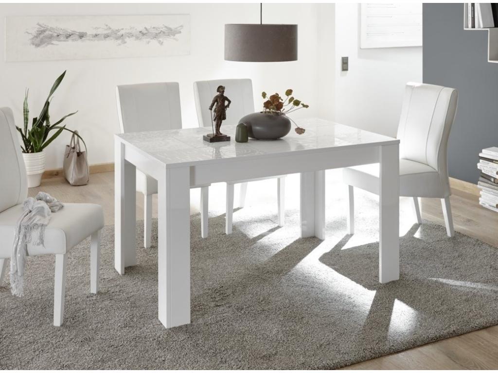 Extendable table for 4 to 6 people, L 137 to 185cm, glossy white lacquer, Zebra 16961KPLE