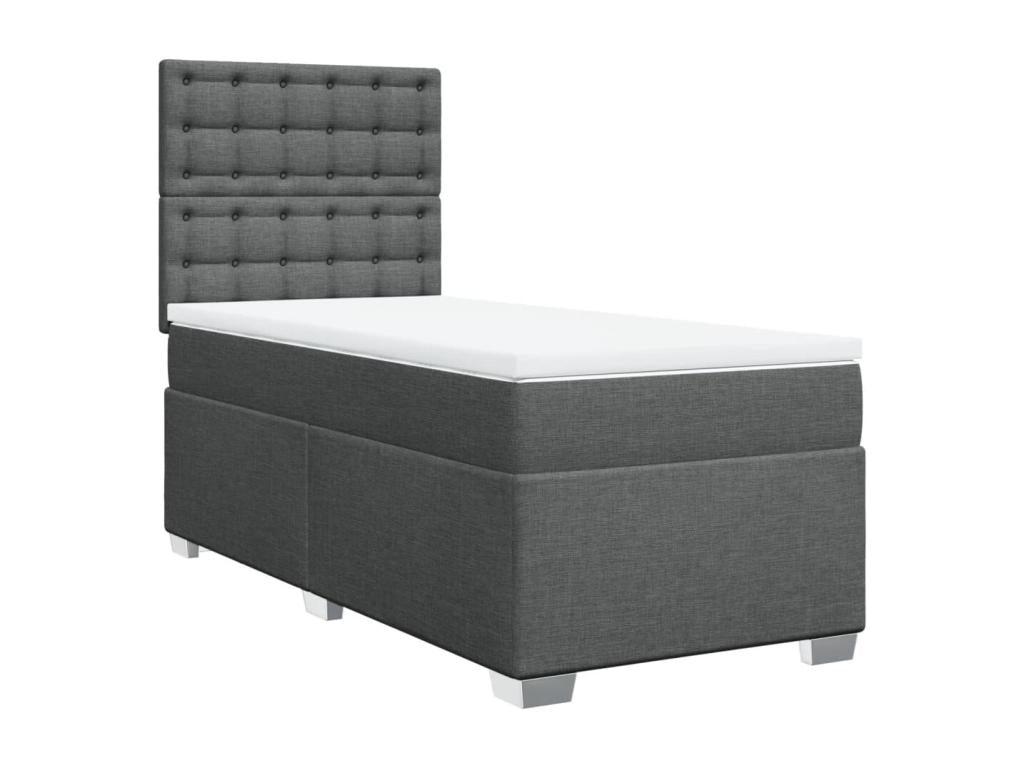 Bohometop bed base and mattress, dark grey, 90x190 cm, fabric, 89079WNFM