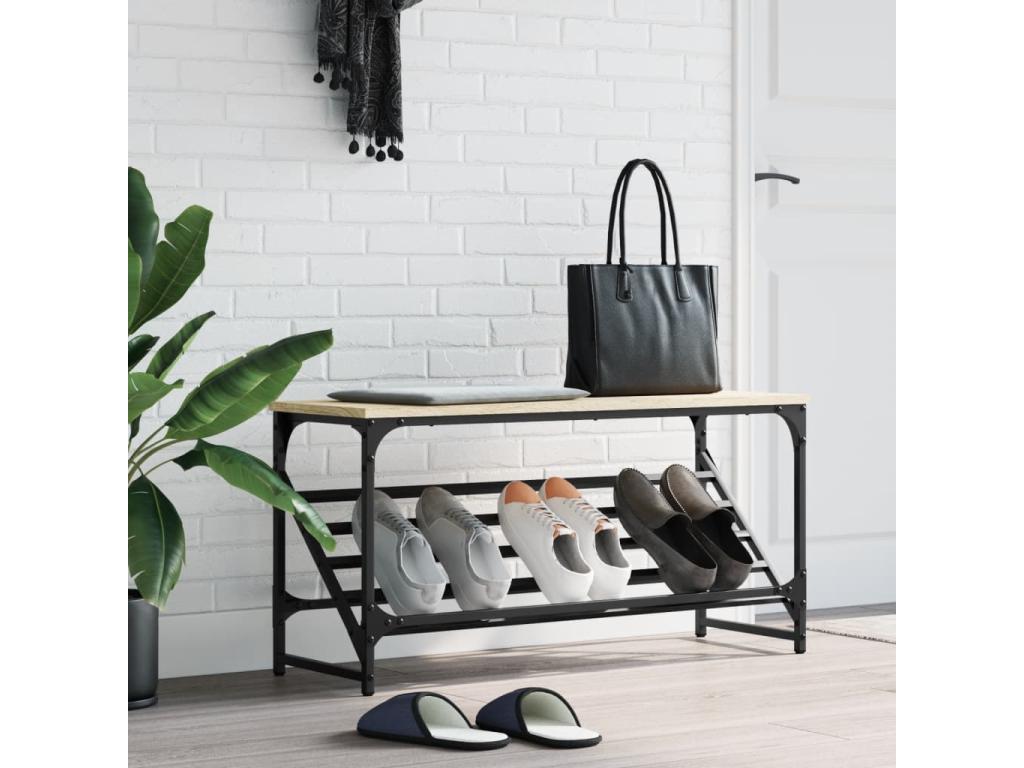 Bohometop Oak Shoe Rack 90x30x45 Engineered Wood 43663CEIJ