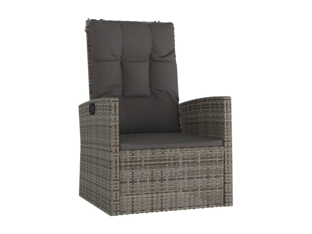3-piece garden furniture set with cushions, grey wicker resin, 99929UCMY