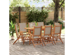 Homelumiere 9-piece garden dining set, solid wood and textilene