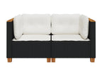 Garden corner sofas and cushions, 2 pcs, black resin wicker, 72176PHXX