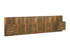 Headboard with cabinets, smoked oak, engineered wood