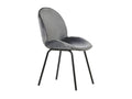 Set of 4 velvet-upholstered shell chairs - metal frame - Grey 37403PFLM