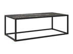 Black coffee table with black marble top, 100x50x35 cm
