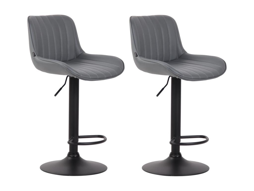 Set of 2 grey metal stools 50x50x86 cm 10 0004280