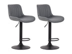 Set of 2 grey metal stools 50x50x86 cm 10 0004280