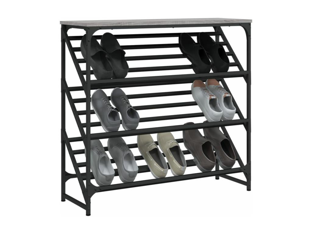 Bohometop grey shoe rack 90x30x85 engineered wood 96641WDOJ