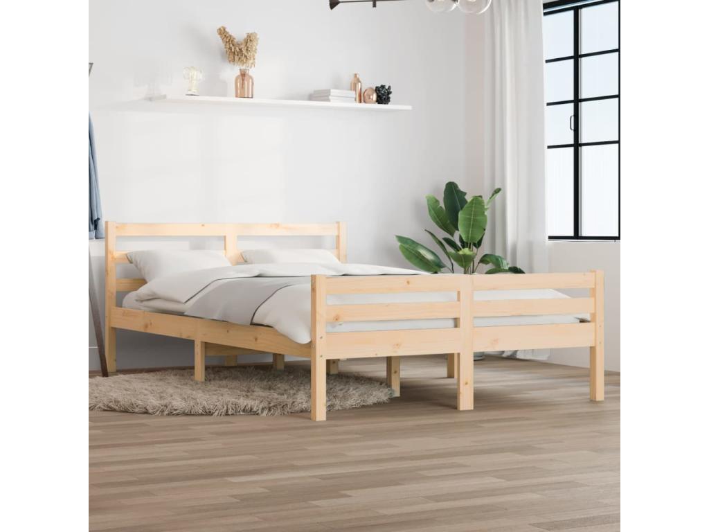Bed frame Solid wood 140x190 cm 70886GPUS