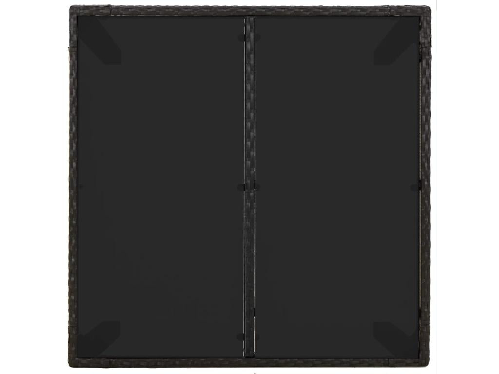 3-piece garden dining set with cushions, black