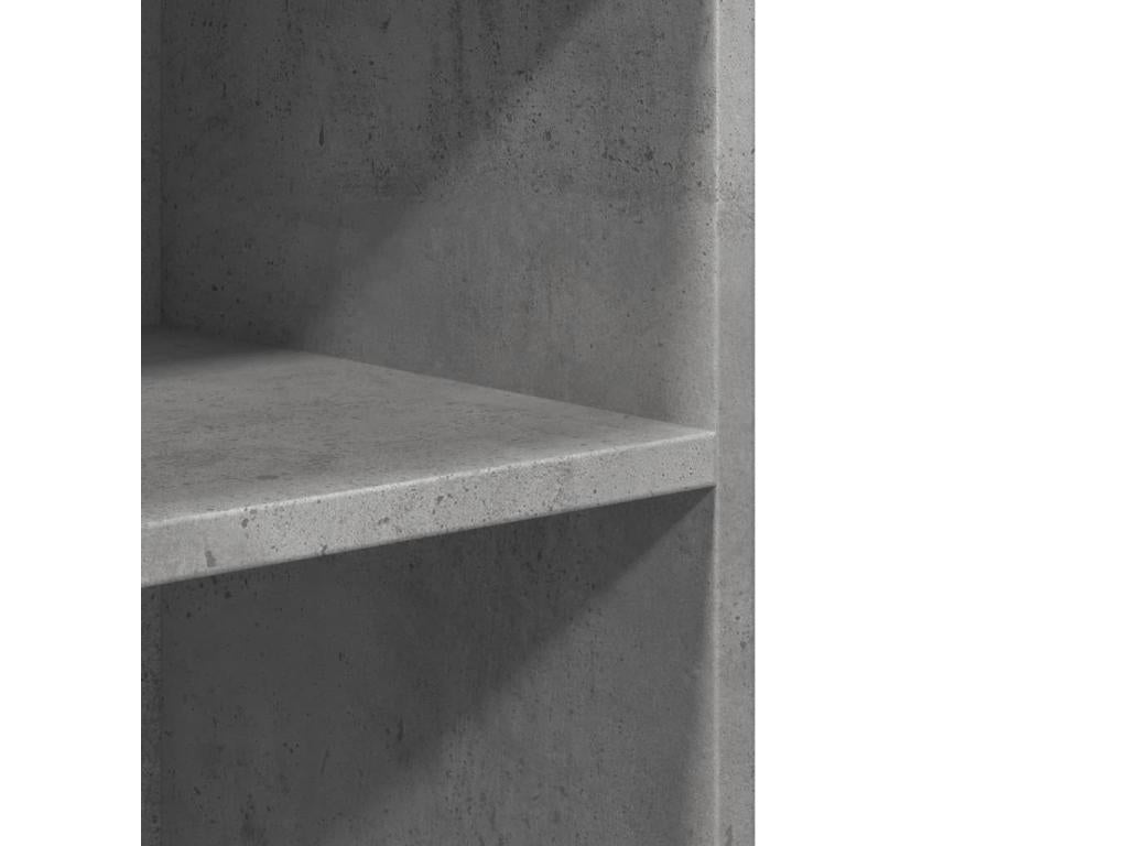 Side table with wheels, concrete grey engineered wood finish 85764JCAJ