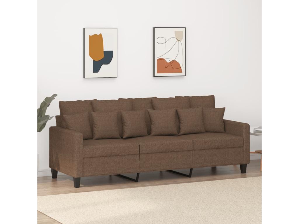 3-seater sofa, brown, 180 cm, fabric, 90826DJVI