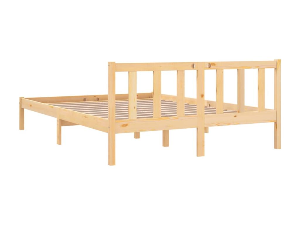 Solid pine wood bed frame 120x190 cm Small double 23390NCLG