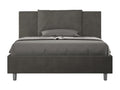 Double bed with upholstered slatted base 140x200 grey microfiber Bohometop 26843WZGH