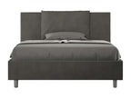 Double bed with upholstered slatted base 140x200 grey microfiber Bohometop 26843WZGH