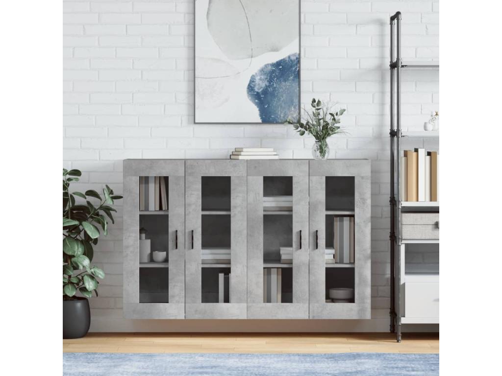 2-piece wall cabinets, concrete grey engineered wood finish, 12526OCYY