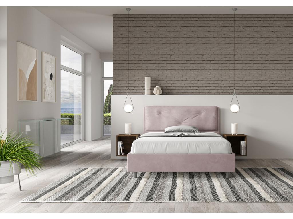 Bohometop Large 140x190cm Microfiber Upholstered Double Bed (No Slatted Base) 98631WTAJ