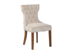 Dining chair - Velvet/Wood - Cream - Bohometop 95855KIDU